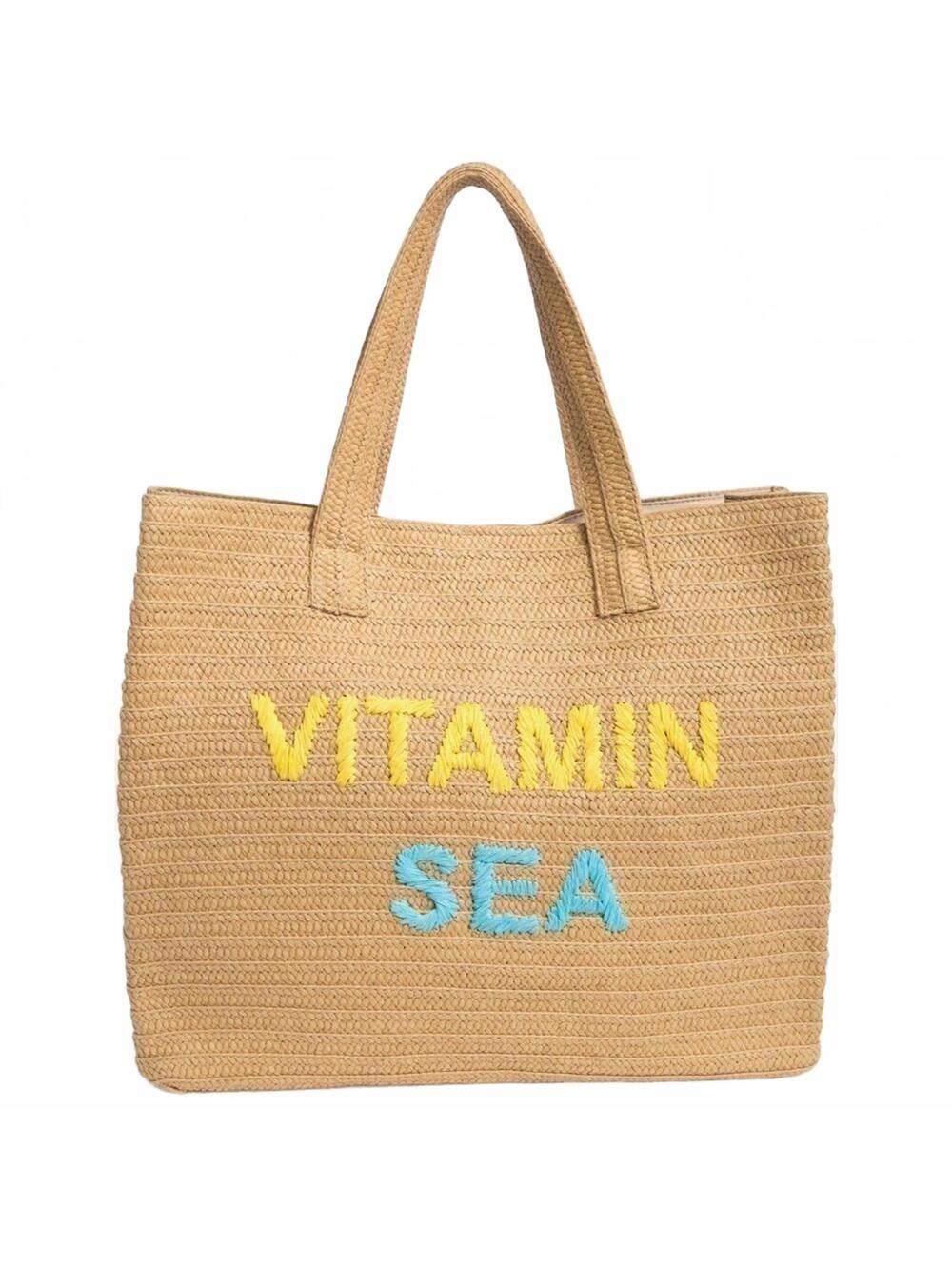 Vitamin Sea Woven Paper Straw Tote Bag Collection XIIX Natural NWT